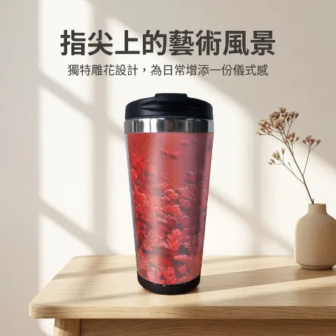 Ceramic-lined double-walled stainless steel insulated tumbler, ceramic cup design, suitable for cars, cafes, and offices, leak-proof and secure, heat-resistant and insulated, portable and easy to clean.