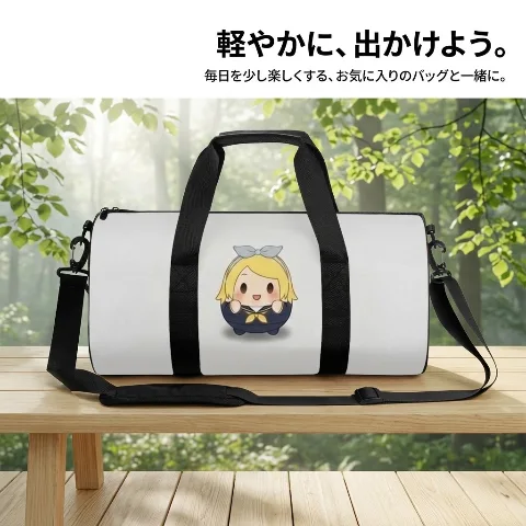 Generic Boston Sports Duffle Bag, Cute Anime-style Character Print White Oxford Cloth, Large Capacity for Gym, Travel Bag Carry-on Compatible, School Trip, Yoga, Club Activities, Sports, Business Trip, High Durability Water-repellent Anti-fouling Lightweight Design, Shoulder/Handheld/Crossbody 3-Way Use, Travel Bag with Adjustable Shoulder Strap and Side Zipper Pocket