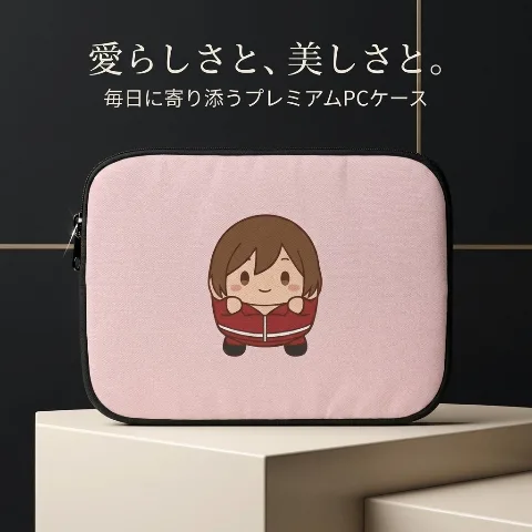 YISU Laptop Sleeve 13 inch, cute red jersey character illustration design, pink lightweight water-repellent laptop bag, compatible with MacBook Air Pro 13, iPad Pro 12.9, and tablet PCs, 3-layer structure for shock absorption, scratch resistance, and wear resistance, smooth zipper design, slim design that can also be used as an inner case, suitable for commuting, school, travel, and daily use, unisex
