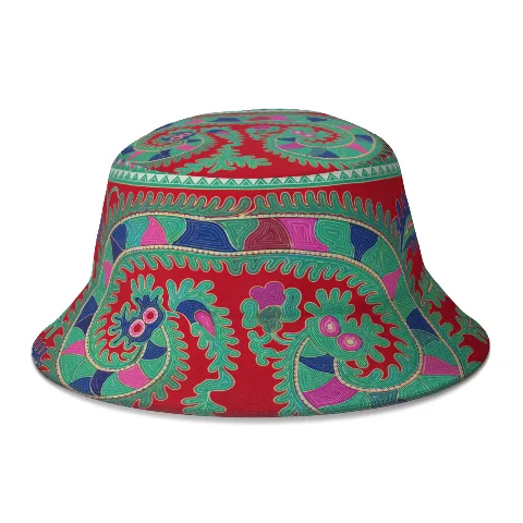 Polyester Bucket Hat, Colorful Embroidered Design Hat, 58cm Adjustable Fit, Durable and Lightweight, Comfortable Breathable Fabric, Stylish Outdoor Accessory
