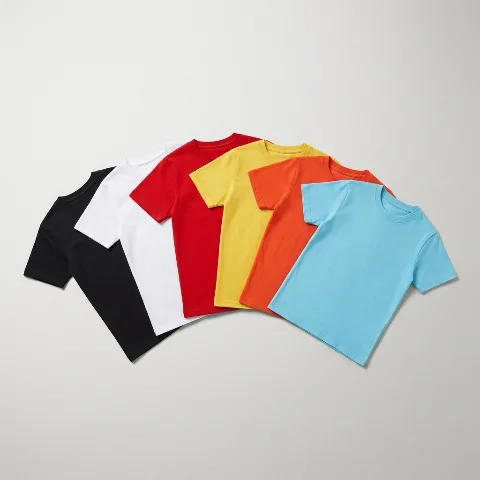 Children's pure cotton short-sleeve T-shirt, regular fit, breathable and comfortable, single-sided print design, available in multiple colors and sizes, exquisite workmanship, double-needle stitching, moisture-wicking, easy to wash.