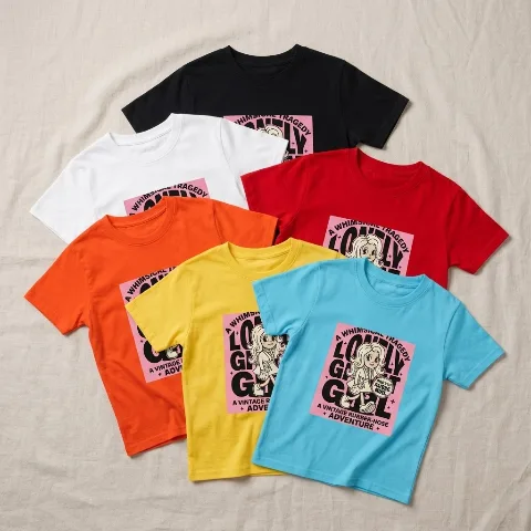 VibeWear Kids Cotton Graphic T-Shirt, Vintage Cartoon Short Sleeve Tee, Casual Summer Wear for Boys and Girls, Fits Sizes 100 to 150, Durable Double-Needle Stitching, Soft Breathable Activewear
