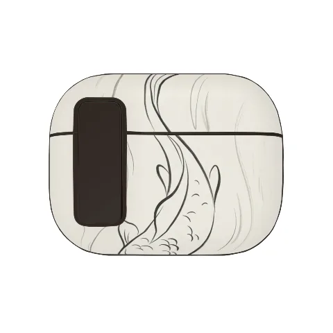 PC material headphone protective case for AirPods Pro, stylish koi fish print design, multiple colors available, high-quality protection, lightweight and portable size, color options: black, rose gold, white, pink, purple
