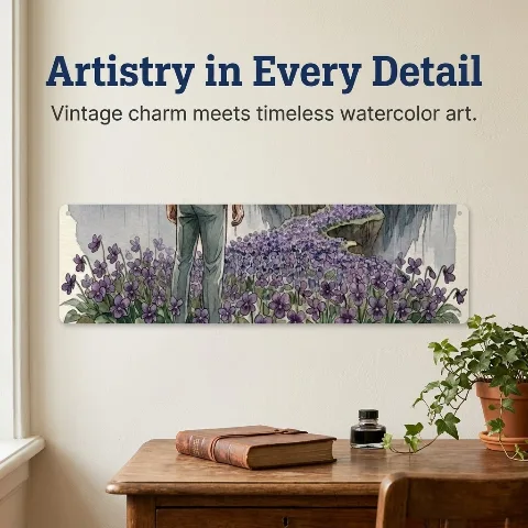 Ethereal Violets Panoramic Tin Wall Art