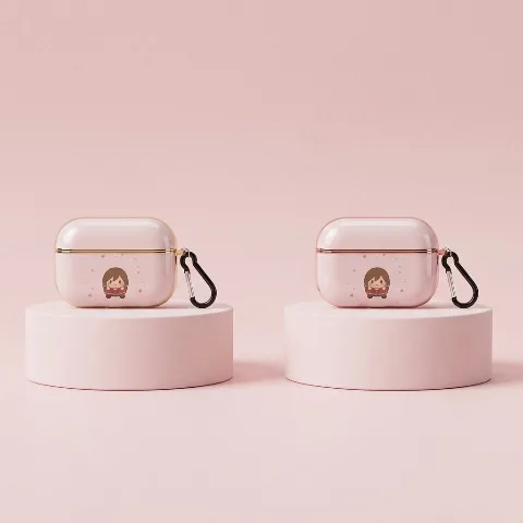 61g PC Earphone Case, Full Print, Bluetooth Earphone Cover, Flexible PC Material, Compatible with Rose Gold/Gold, Precision Cutouts, Anti-Slip, Quick-Drying/Shockproof, Includes Hanging Buckle
