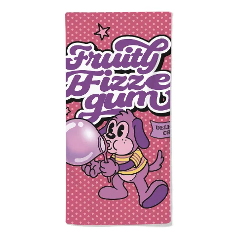 Fruity Fizzegum Microfiber Beach Towel, Soft Absorbent Fabric, 28x70in, 14x35in, Lightweight, Durable Design