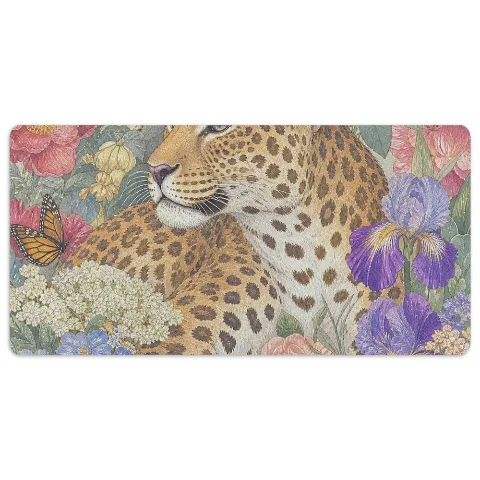 Polyester Fabric Panel, Leopard Floral Print Textile for Apparel, Curtains, Crafting, Soft Durable Material, Multiple Size Options, White Base