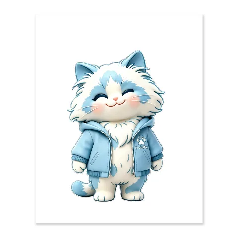 CoCoMew Plush Cat Toy, Soft Linen Material Stuffed Animal, Cute White Kitty Design, 50cm x 40cm Size, Premium Craftsmanship, Perfect Gift for Kids